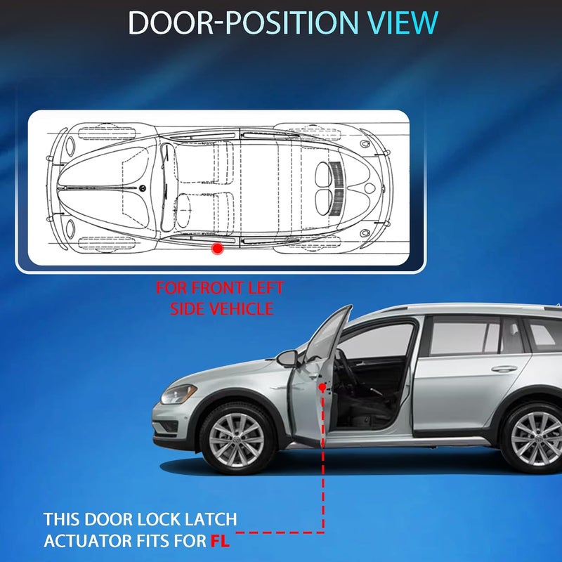 GrteRokky محرك قفل باب الجهة اليسرى الأمامية مع موتور قفل الباب متوافق مع MK6 MK7 VW بيتل E-Golf جولف GTI جيتا باسات محرك قفل الجهة اليسرى 6RD837015A,5K1837015J,5K0837349B - Image 2